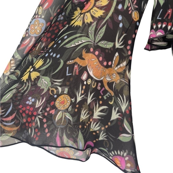 La DoubleJ Sissi Tiered Ruffle Midi Dress Babe in Silk Chiffon XS - Picture 9 of 17